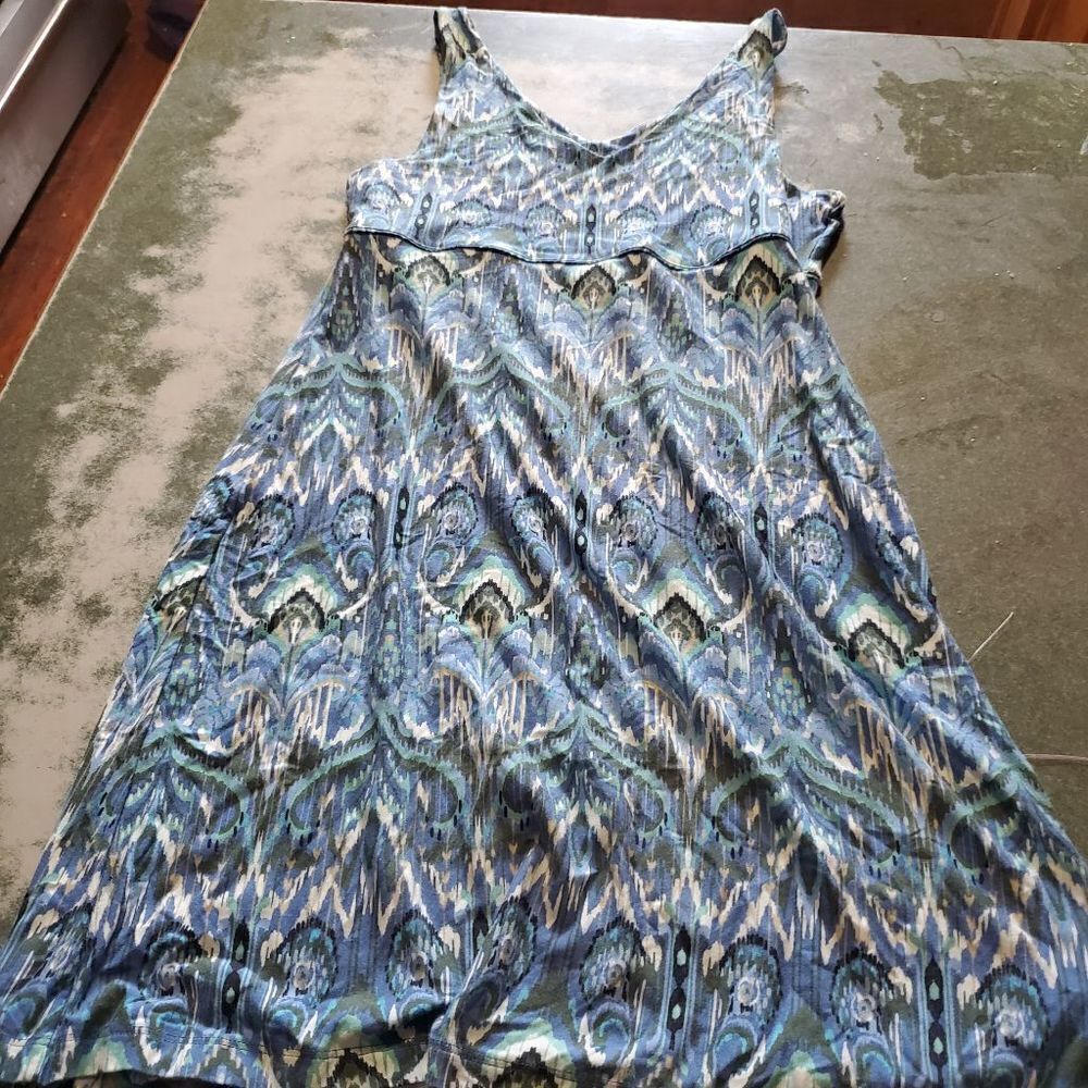 Athleta blue,green &white athletic summer dress sz Small